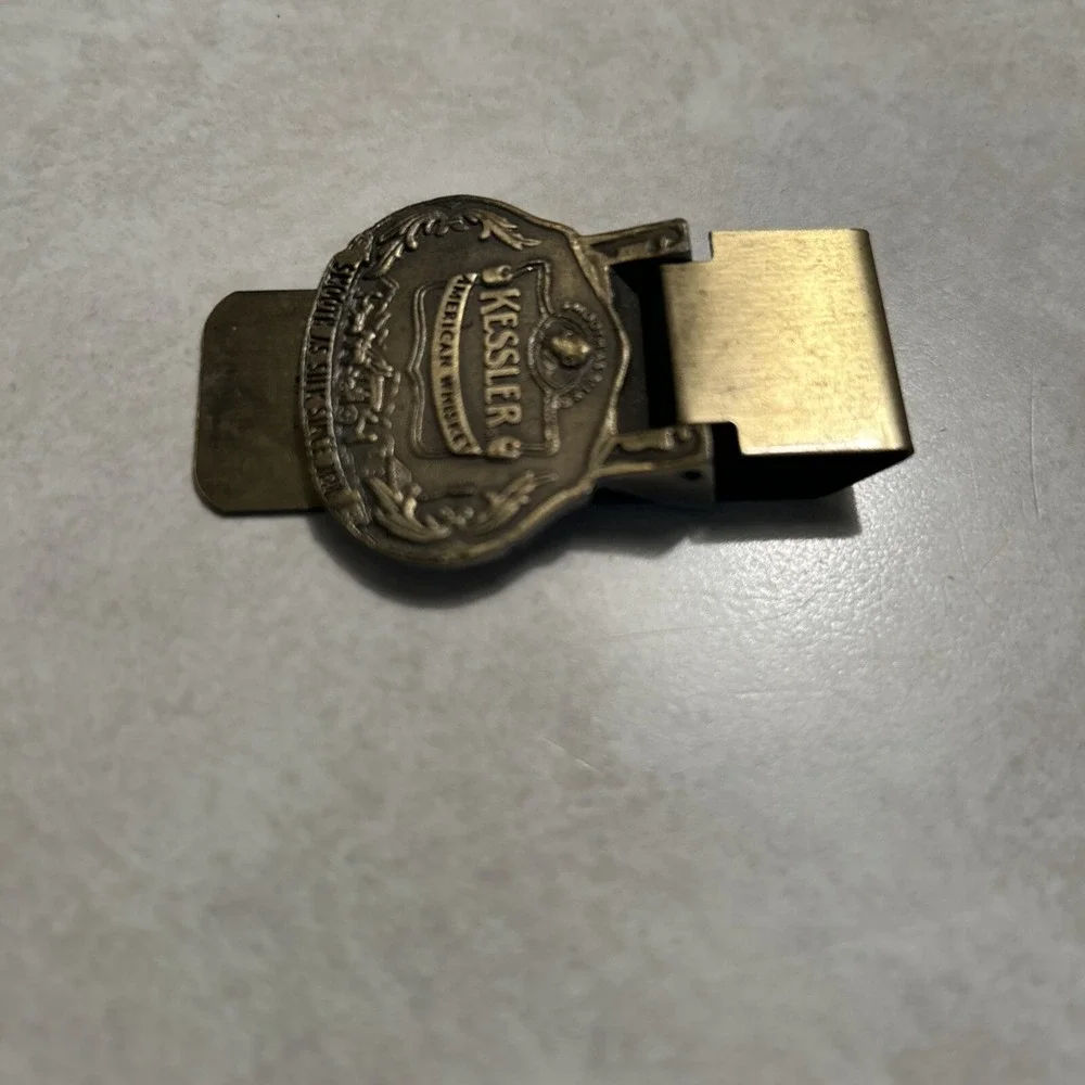 VTG Kessler American Whiskey Money Clip Smooth As Silk ,Brass Money Clip Whiskey